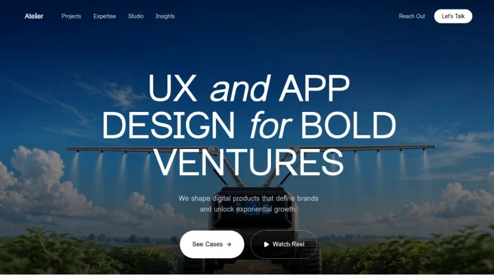 Atelier product design studio landing page